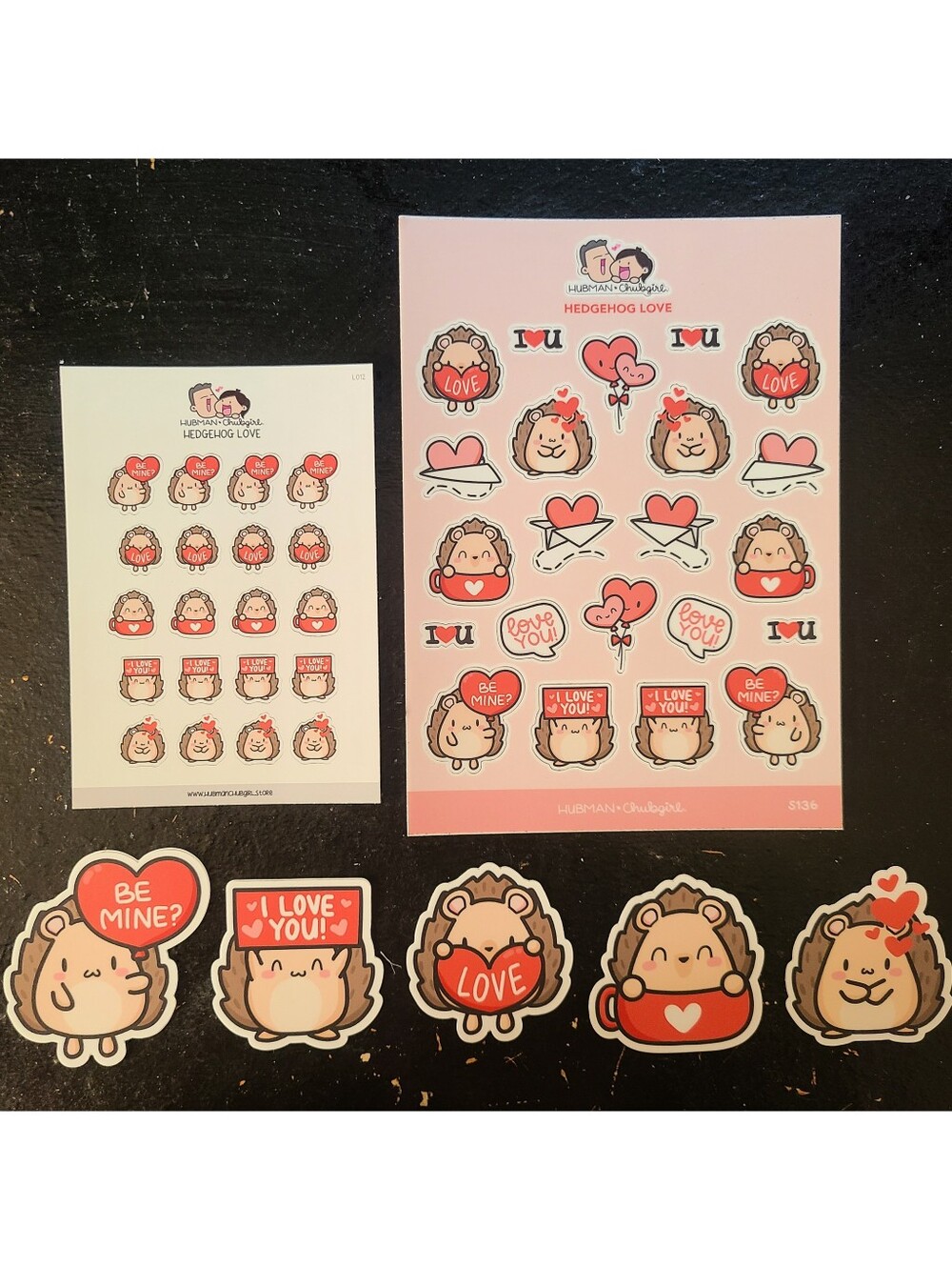 Hubman and Chubgirl Hedgehog Love Sticker Bundle